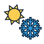 sun and snowflake