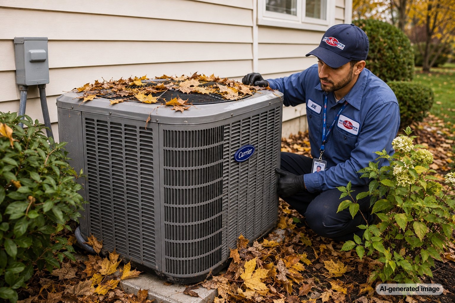 Can Falling Leaves Damage or Block an Outdoor AC Condenser?